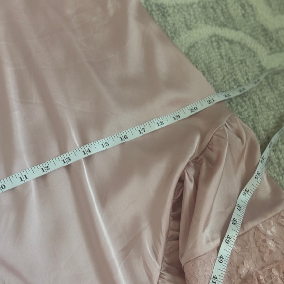 BUCKLE Baevely Blush Pink Satin Lace Tank Top L NWT Flowy Babydoll Camisole - Picture 9 of 9